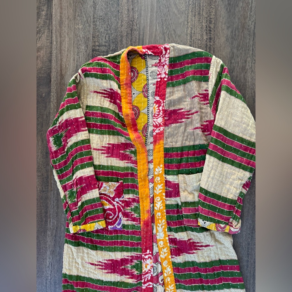 Kantha Kimono Robe Reversible - Picture 6 of 8